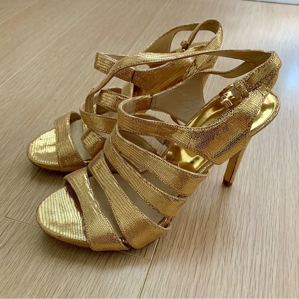 Michael Kors Gold Strappy Heels